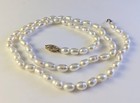 Vtg 14k Gold Filigree Clasp Genuine White Freshwater Pearl 18  Necklace