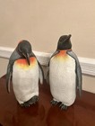 Vintage Resin King Penguin Male And King Penguin With Baby 