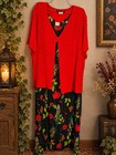 Vintage 90s Sharade Of California Floral Maxi Dress Cardigan Set 24w