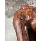 Elephant Figurine Small Hand Carved Wood Statue Animal Decor