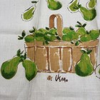 Vintage Vera Neumann Linen Tea Towel  green Pears In A Basket  Made In Poland