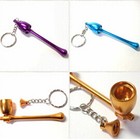 10 Pieces Cute Key Chain Smoking Pipe Fashion Gift Mini Metal Keychains Pipes 
