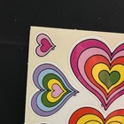 Vintage Bj White Vinyl Rainbow Hearts Sticker Sheet - Rare   Htf