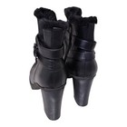  h194  Guess Women s Black Vegan Faux Fur Lined Lug Sole High Heel Ankle Boots