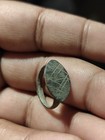 Ancient Bronze Ring Genuine Roman Byzantine Ornamented Collectible Dark Patina