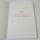 Vintage Christmas Card Angel Magic Giordano Angels On Clouds With Bunny Wreath