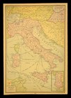Ca1927 Antique Italy Map Wall Art Old Original Telegraph Cables Shipping Routes