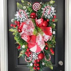 Christmas Candy Upside Down Wreath Garland Door Ornaments Xmas Wall Party Decor