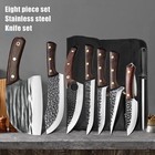 Handmade Hand Forged Damascus Steel Chef Knife Set Kitchen Knives With Sharpener