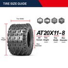 2-pack 20x11-8 Atv Tires Utv All Terrain 20x11x8 Heavy Duty 6pr Tubeless 20 11 8
