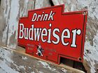 Vintage Budweiser Porcelain Sign Old Beer Bottle Beverage Alcohol Bar Bud Lite
