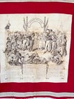 30x27 Antique C1850 French Printed Cotton Satirical Textile Couronnement D   une 