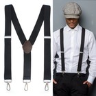 Men s Adjustable Suspenders Elastic Y-shaped Braces Hooks Pants Brace Solid New