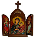 13  Icon Triptych Catholic Greek Orthodox Virgin Mother Mary Jesus Beautiful 