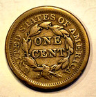 1851 Large Cent N45 R4 Braided Hair F vf Fine Very Fine 1c Copper Coin