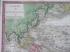 1844 Rare Original Map Pacific United States Canada Australia Hawaii Guam Asia