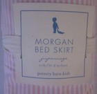 Pottery Barn Kids Morgan Crib toddler Bed Skirt Pink   White Stripes Cotton New