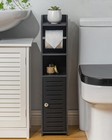 Freestanding No Drill Toilet Paper Holder Stand Small Space Storage Solution