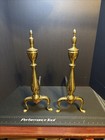 Vintage Brass Fireplace Federal Style Andirons