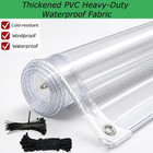 Extra-thick Clear Tarp 20 Mils Heavy-duty Transparent Pvc Windproof   Dustproof