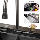 29 5inch Kitchen Sink 304 Stainless Steel Single Bowl Drop In Top Mount Faucet