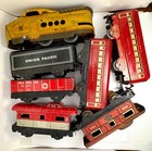 Antique   Vintage Marx O-gauge Metal Tin Train Cars And Clockwork Locomotive