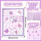 3 Pieces Butterfly Nursery Crib Bedding Set For Girls  Standard Size Bedding    