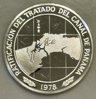 1978 Fm Panama 10 Balboas  panama Canal Treaty  Proof Silver Coin - Km 53