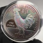 Monster Rainbow      Toned Copper Round  Year Of Rooster 999 Fine Copper 1 Avdp Oz