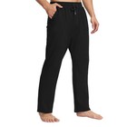 Mens Fleece Lined Open Bottom Sweatpants Loose Fit Casual Jogger Pants W pockets