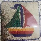 Betty s Sailboat Latch Hook Rug Squares Kit 702 New Sealed Box 12  X 12  