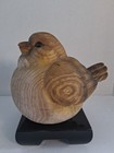 Wood Look Resin Chubby Bird Figure  Beautiful Features  Very Large  Euc