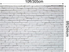 10 X 8 Ft Brick Wall Backdrop For Photoshoot Polyester Fabric White Brick Backdr