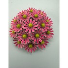 Vintage Hot Pink Enamel Multi Daisy Flower Brooch Pin Mid Century Mod Style Gift