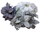 1 Bush  13  Velvet Sparkling Christmas  5 Stems 4  Artificial Poinsettia Flowers