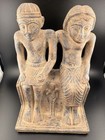 300 Bc Ancient Stone Carved King Queen Prince  Near Eastern Intercultural Statue