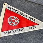 Vintage 70 s Mackinaw Yacht Club Flag Pennant 1973 Rendezvous Great Lakes Rare