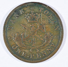 1857  bank Of Upper Canada   One-penny Copper Token  Breton 719   2  Fine