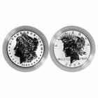 2024 Silver Morgan And Peace Dollar  1 Reverse Proof 2 Coin Set W coa