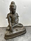 Antique 19th Century Bronze Burmese  Thai Buddha Statue Glass Eyes 15    Tall