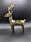 Vintage Brass Reindeer Figurine Planter Candle Holder Mid Century Modern Stag 8 