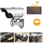 Silver Dummy Fake Security Camera Led Light Home Surveillance Outdoor Waterproof