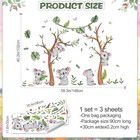Koala Tree Wall Stickers - Removable Nature Wall Decals With Monstera Leaves 