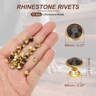 8mm Leather Rivets  70 Sets Rhinestone Studs Rivet  Dark Purple Gold Tone