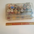 2 Vintage Thread Lot With Plastic Containers Assorted Mix