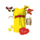 Hulkamania Hulk Hogan Halloween Cosplay Costume Set T-shirt Wig Bandana Glasses