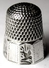 Antique Stern Bros   Co Sterling Silver Thimble     folk Art Diving Birds     C1890s