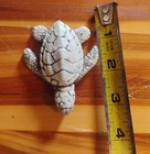 White black Sea Turtle Resin Figurine Small 3 In Long Animal Sculpture