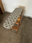 Vintage Wooden Foldable Ironing Board Chair With Patchwork Cover