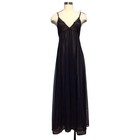 Vintage Lily Of France Long Black Double Layered Nightgown Size S Usa Union Made